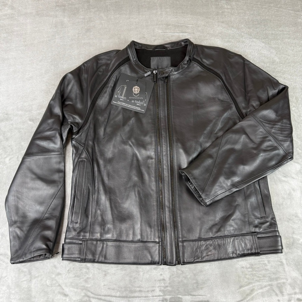 Cadogan Maven Leather Jacket Mens XXL Black Napa Lambskin w/ Extension New NWT